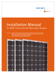 Installation Manual for MEMC Silvantis 60 cell