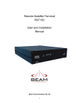Remote Satellite Terminal RST100 User and Installation Manual
