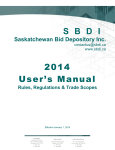 2014 User's Manual S B D I - saskatchewan bid depository