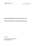 Residential Builders User Manual for the New Home Buyer