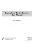 Counsellors' Online Services User Manual 2011–2012