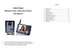 2.4GHz Digital Wireless Colour Video Door Phone User Manual