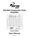 User Manual 250 Watt Subwoofer Plate Amplifier