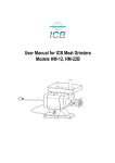 User Manual for ICB Meat Grinders Models HM