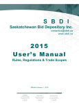 2015 User's Manual S B D I - saskatchewan bid depository