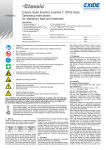 Classic Solar EnerSol, EnerSol T, OPzS Solar Operating Instructions