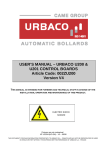 USER'S MANUAL – URBACO U200 & U201 CONTROL BOARDS