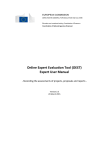Online Expert Evaluation Tool (OEET) Expert User Manual