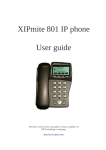 XIPmite 801 IP phone User guide