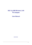802.11g 54M Wireless LAN PCI Adapter User Manual