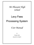 Mt Pleasant High School Levy Fees Processing System User Manual