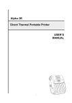 USER'S MANUAL Alpha-3R Direct Thermal Portable Printer