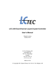 LCC-230 Dual-Channel Liquid-Crystal Controller User's Manual