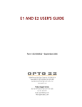 E1 AND E2 USER'S GUIDE