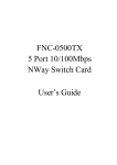 FNC-0500TX 5 Port 10/100Mbps NWay Switch Card User's Guide
