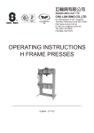 OPERATING INSTRUCTIONS H FRAME PRESSES