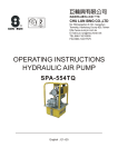 OPERATING INSTRUCTIONS HYDRAULIC AIR PUMP