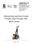 OPERATING INSTRUCTIONS Portable High Tonnage Jack