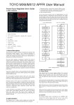 TOYO MX6/MX12 APFR User Manual