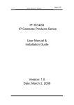 IP-1614GII IP Cameras Products Series User Manual