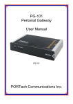 PG-101 Personal Gateway User Manual PORTech Communications