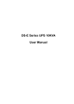 DS-E Series UPS 10KVA User Manual - OPTI-UPS