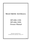 SPI 600i-12SS SPI 600i-24SS Owners Manual