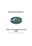 Taylex™Advanced Blower System (ABS) HOME OWNERS MANUAL