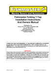 Fishmaster Folding T-Top Installation Instructions And Owners Manual