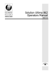Solution Ultima 862 Operators Manual