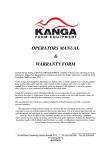 OPERATORS MANUAL & WARRANTY FORM