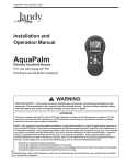 Jandy AquaPalm Remote Owners Manual