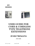 USER GUIDE FOR CORD & CORDLESS TYPE TELEPHONE