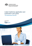 Listed medicines applications and submissions user guide AUG