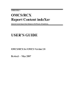 OMCS/RCX Report Content indeXer USER'S GUIDE