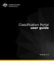 Classification Portal user guide