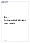 Sony Business Link (bLink) User Guide - Partners