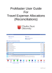 ProMaster User Guide For Travel Expense Allocations