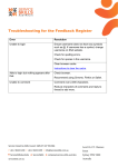 Troubleshooting for the Feedback Register