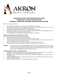 AKRON EDUCTORS TROUBLESHOOTING GUIDE