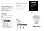 1209 BOWL Kitchen Scale OPERATING INSTRUCTIONS