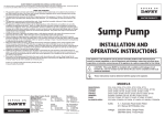 INSTALLATION AND OPERATING INSTRUCTIONS