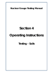 Nuclear Gauge Testing Manual Section 4 Operating Instructions