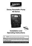 Installation and Operating Instructions Davey Peristaltic Pump AS