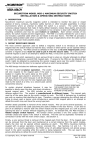 MSS-1 Installation and Operating Instructions