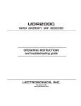 UDR200C Ratio Diveristy UHF Receiver Operating Instructions