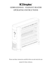 GDHRAD24FAN – RADIANT HEATER OPERATING INSTRUCTIONS