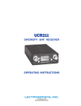 UCR211 Diversity UHF Receiver Operating Instructions