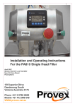 Installation and Operating Instructions For the PA810 Single