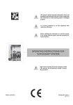 OPERATING INSTRUCTIONS FOR "LOTUS EASY" SYSTEM